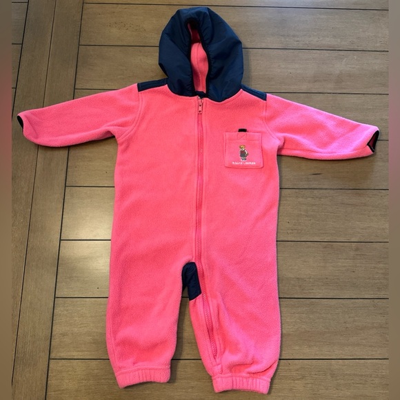 Ralph Lauren Other - Ralph Lauren Baby Girl Bunting Size 12-18M  Polo Bear Embroidered Pink USA MADE